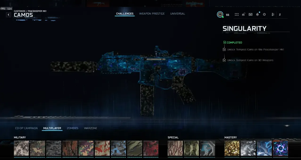 BO7 Singularity 33 guns π± Level 55 π Shattered Gold unlocked π€ Arclight done π₯ Tempest mastered π All platforms linkable πΈ Instant delivery